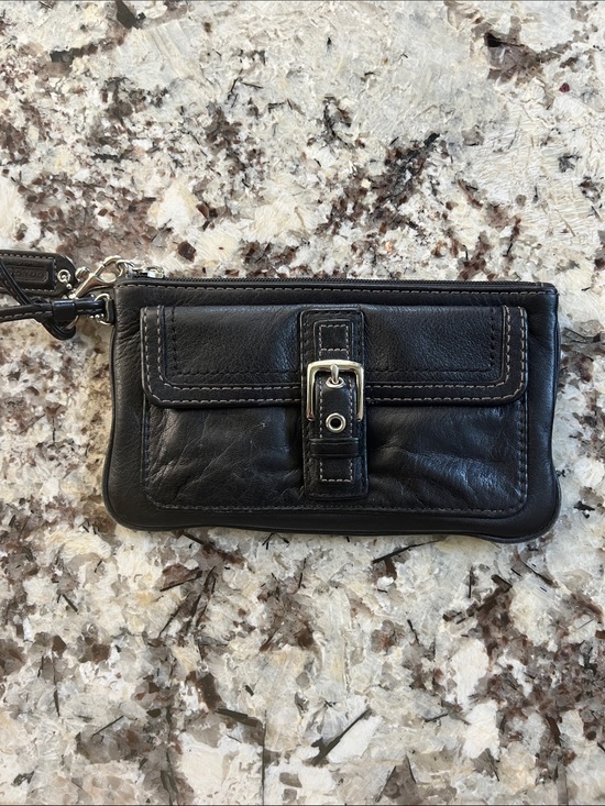 Coach Handbags - Coach Vintage Black Leather wristlet. Pre-Owned Condition-Good
